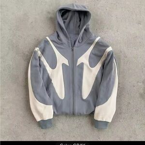 Gray and Cream Hoodie